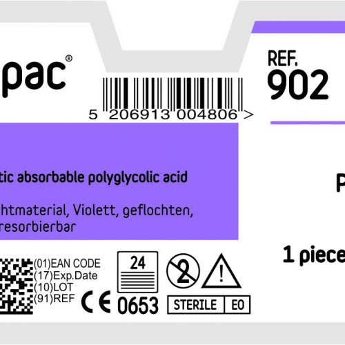 P.G.A. (Полигликолевая кислота) - P.G.A., диаметр 6/0 длина 45 см, с иглой 12 мм, изгиб 3/8 окружности, реверсивно режущая
