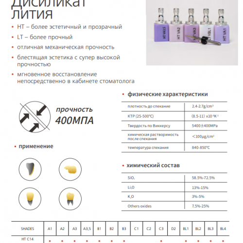 Дисиликат лития UP.CAD LT (аналог E-MAX)
